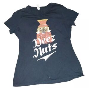 District Perfect Weight Nutcracker Deez Nuts Short Sleeve Tshirt Black Large